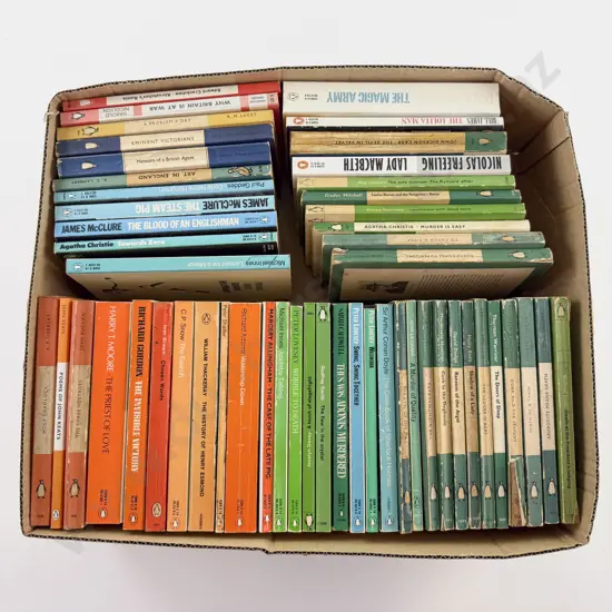 Box of Assorted Green & Orange Penguin Fiction