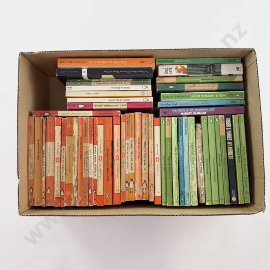 Box of Assorted Green &n Orange Penguin Fiction Etc