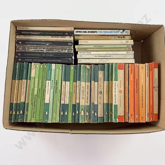 Box of Assorted Green &n Orange Penguin Fiction Etc