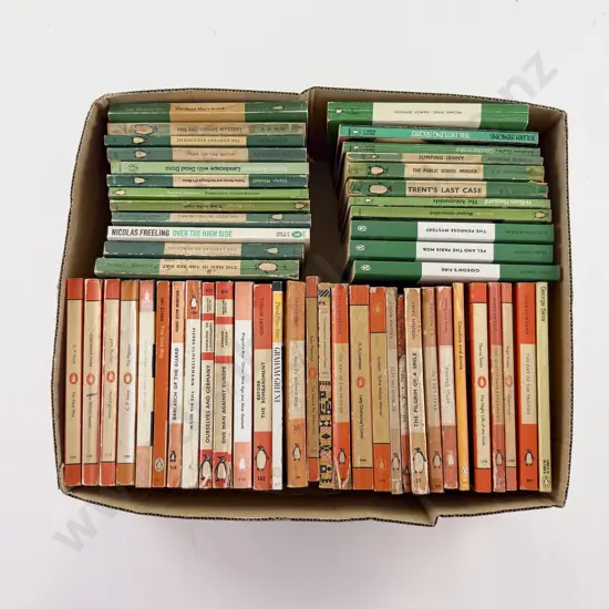 Box of Assorted Green &n Orange Penguin Fiction Etc