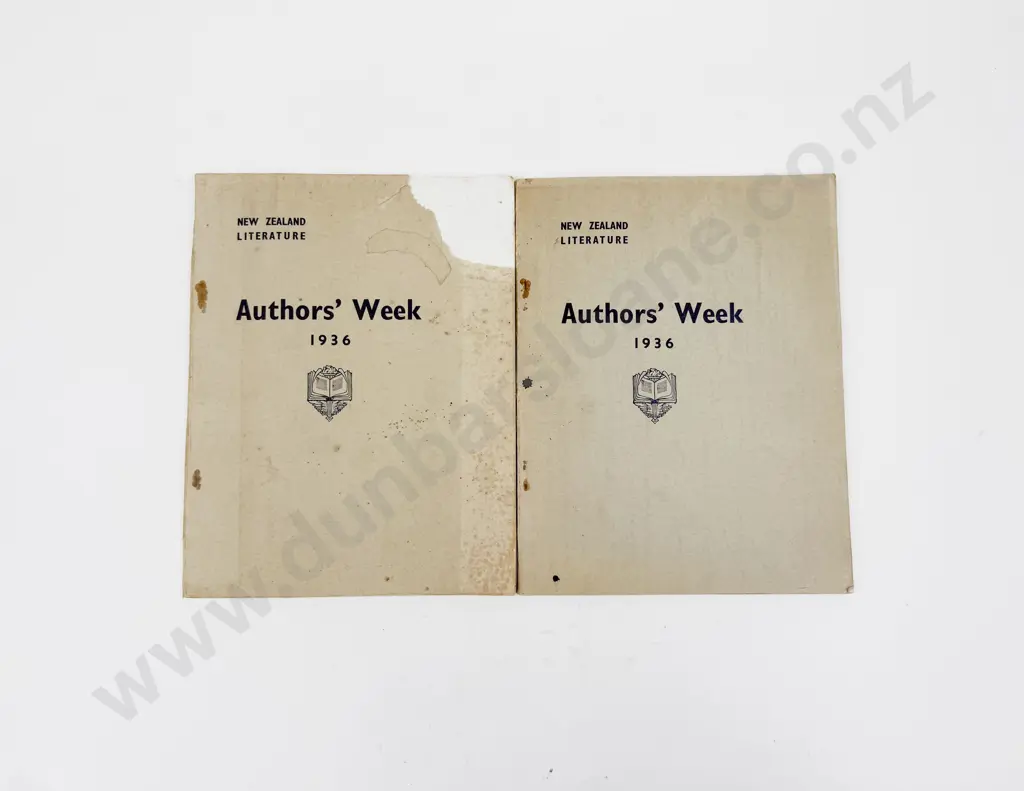 Two Copies of NZ Literature Authors' Week 1936 Incl Plates Image 1++