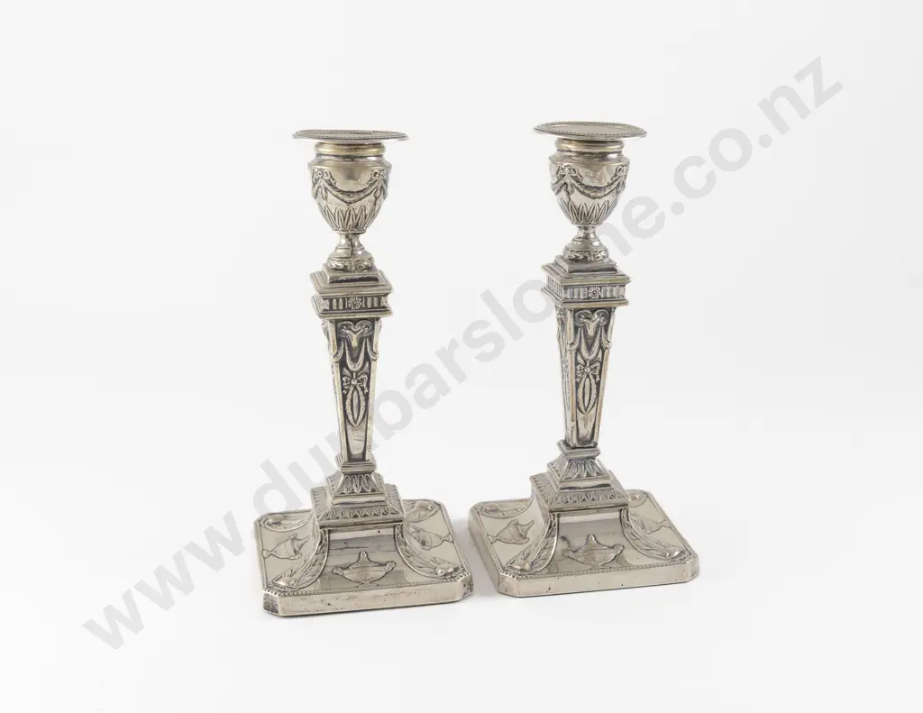 Pair Late Vict S/S Table Candlesticks Image 1++