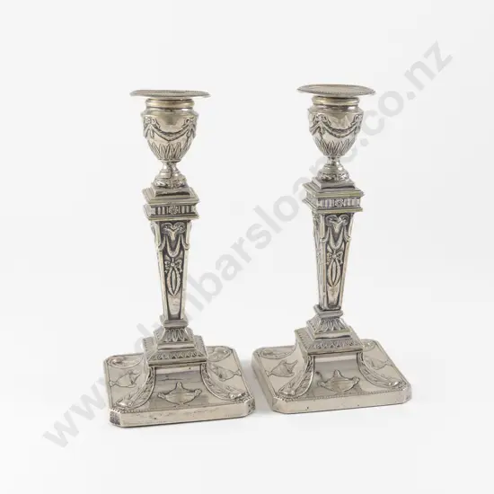 Pair Late Vict S/S Table Candlesticks