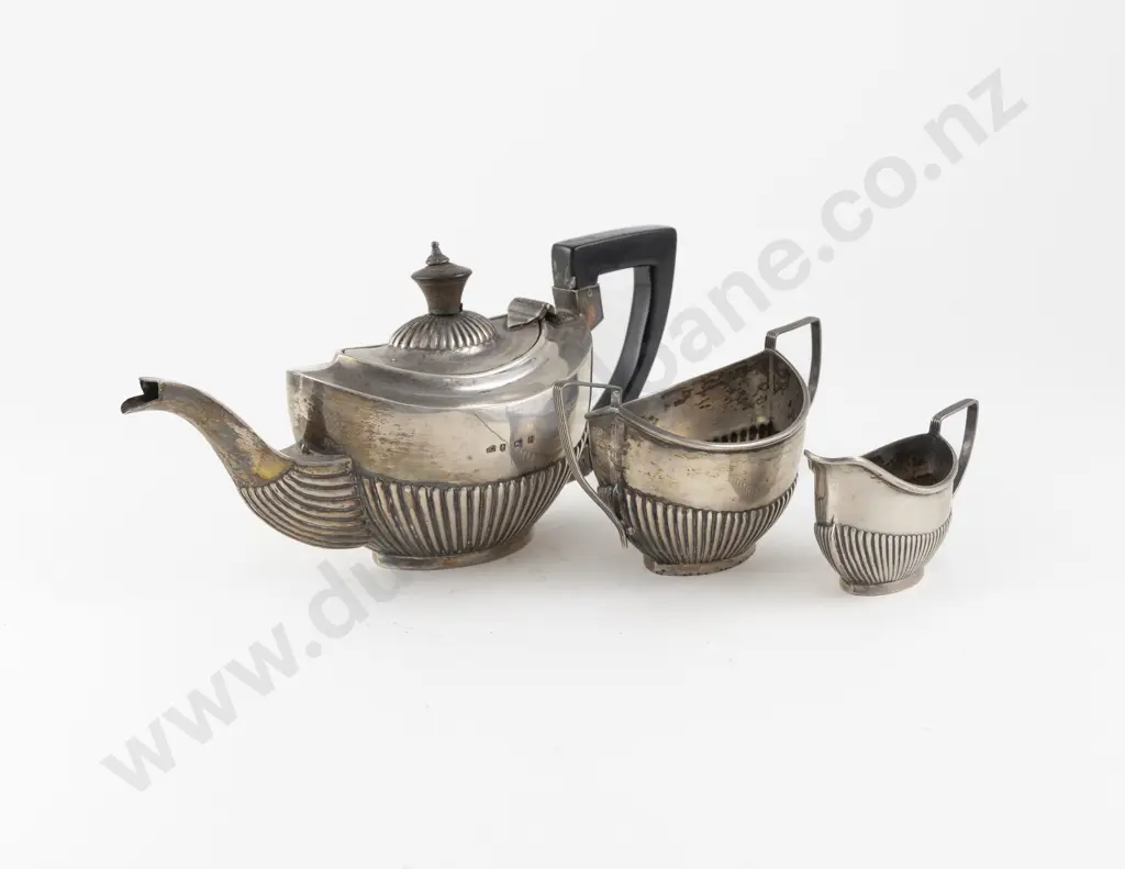 Edw VII S/S 3 Piece Batchelors Teaset Image 1++