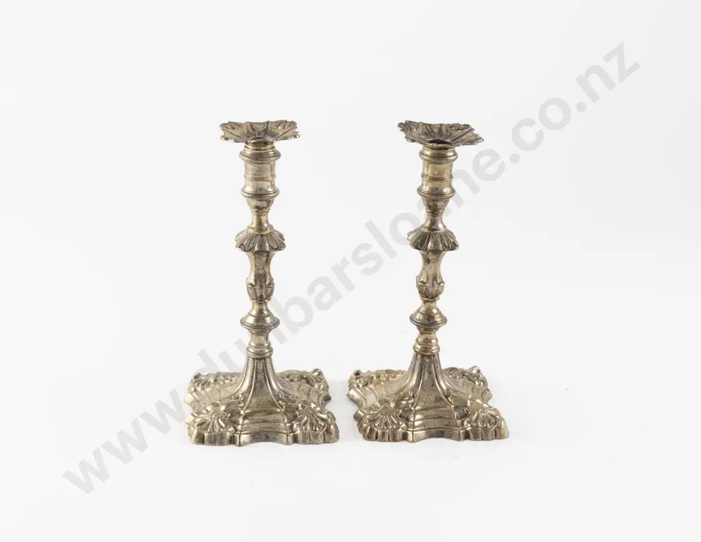 An Attractive Pair Of Geo III S/S Tapersticks by Ebenezer Coker Image 1++