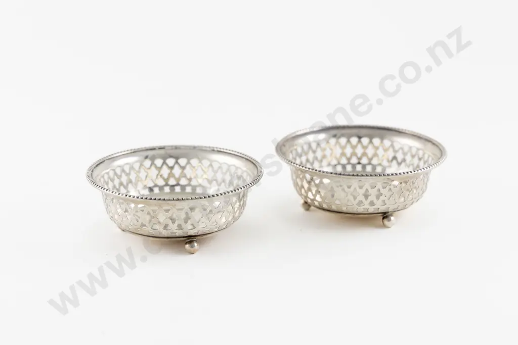 Pair Of S/S Bon Bon Bowls by Bigelow Kennard & Co (USA) Image 1++