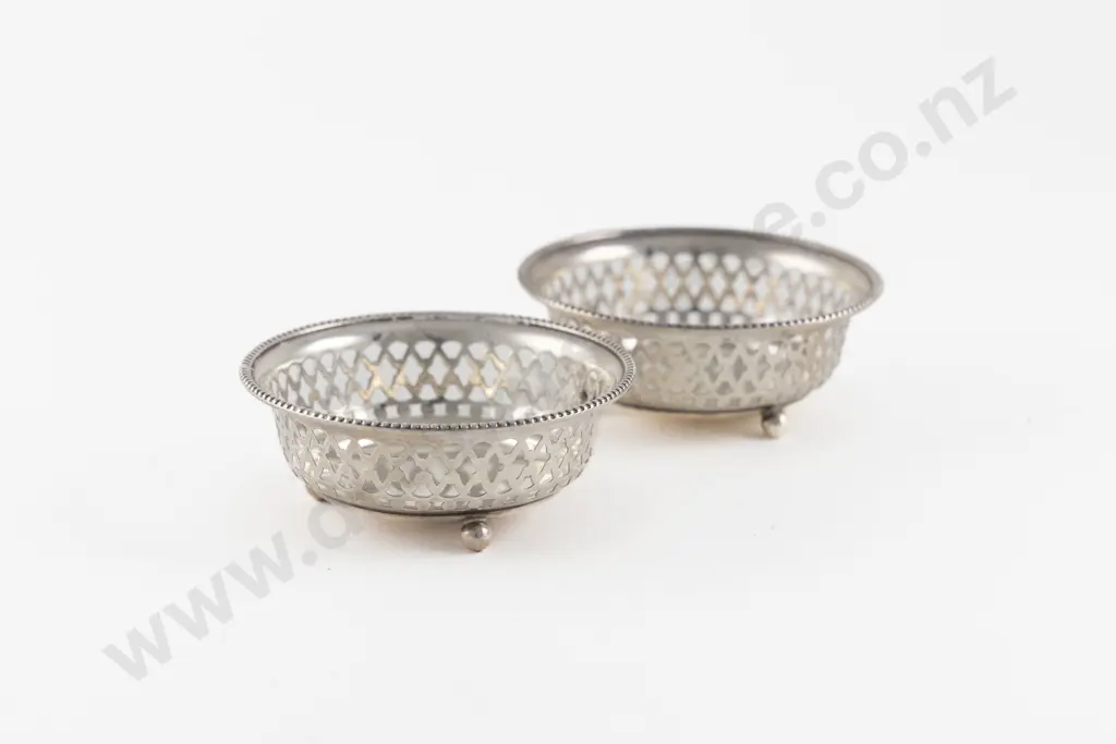 Pair Of S/S Bon Bon Bowls by Bigelow Kennard & Co (USA) Image 1++