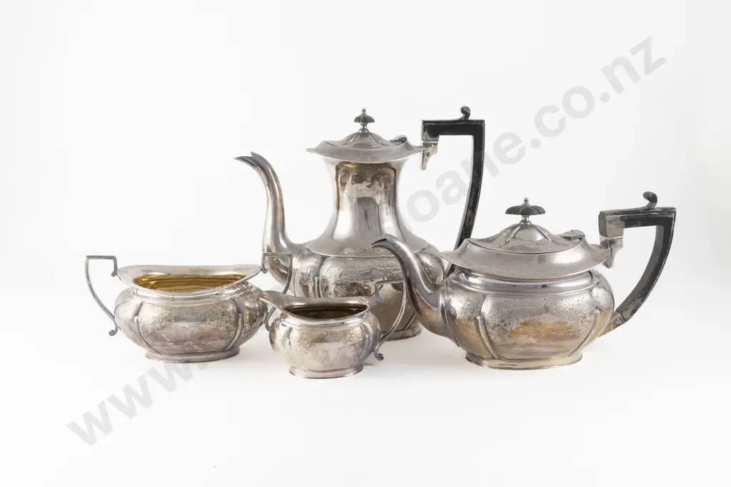 Edw VII S/S 4 Piece Tea & Coffee Set Image 1++