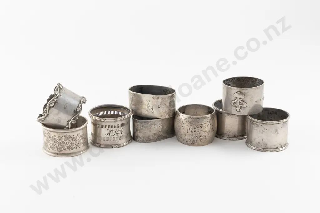 9 Various S/S Napkin Rings Image 1++