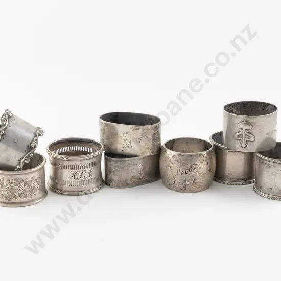 9 Various S/S Napkin Rings