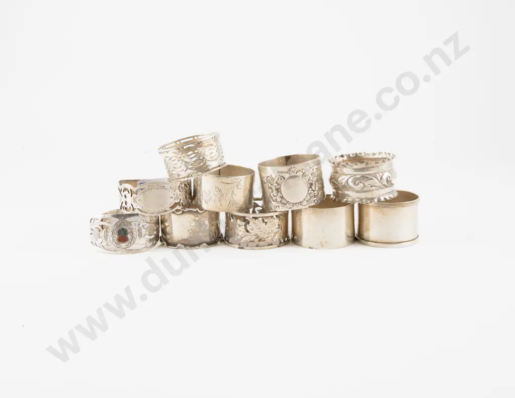 Ten Various S/S Napkin Rings Image 1++