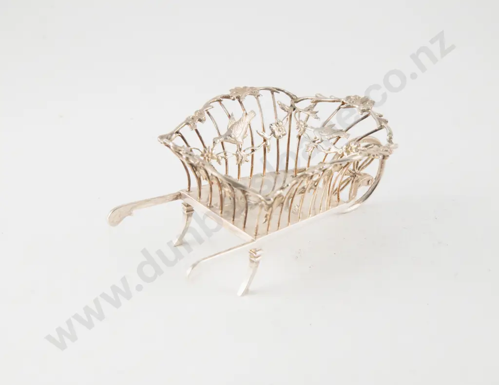 An Attractive Edw VII S/S Wheelbarrow Bon Bon Dish Image 1++