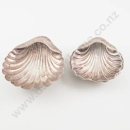 2 S/S Scallop Shape Butter Dishes