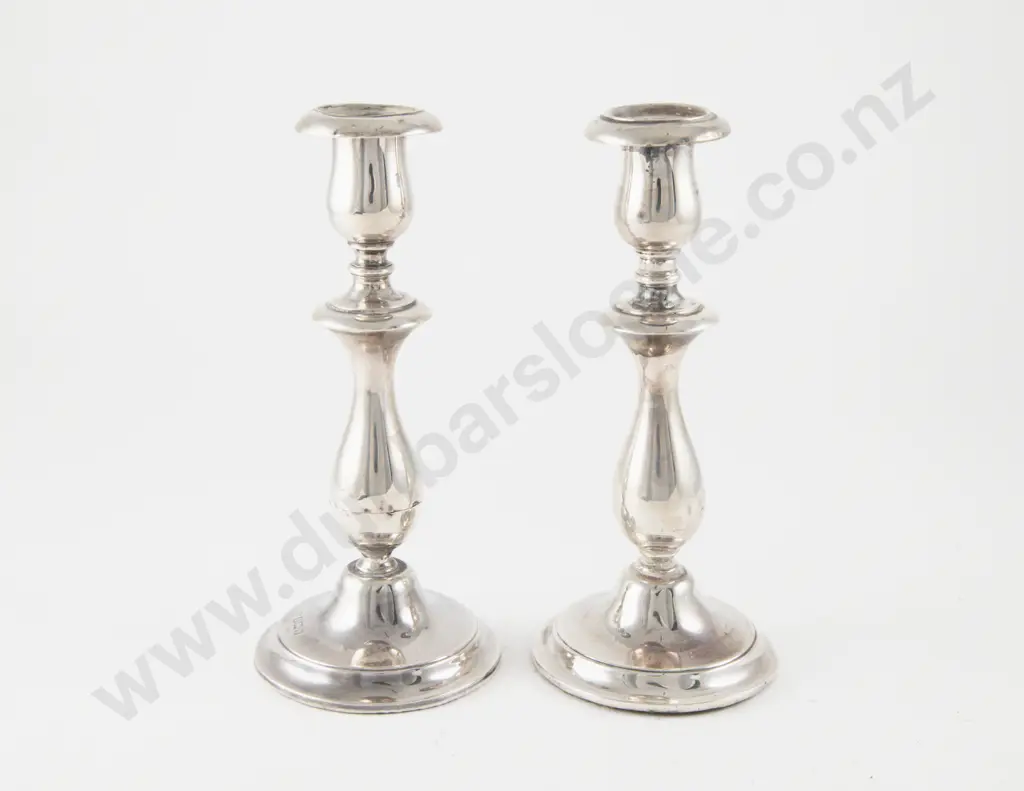 Pair Of Edw VII S/S Table Candlesticks Image 1++