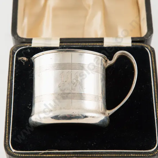 Cased Geo VI S/S Christening Mug