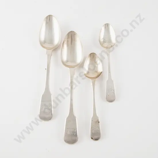 Pair Of Geo III S/S Dessert Spoons & Teaspoons by William Bateman
