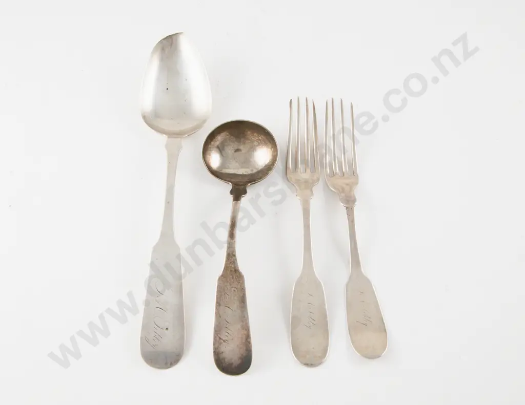 C19th American Coin Silver Fiddle Pattern Tablespoon Image 1++