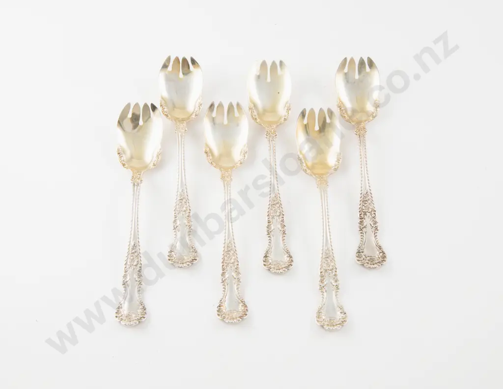 Set Of 6 American S/S Cake/Sweet Forks Image 1++