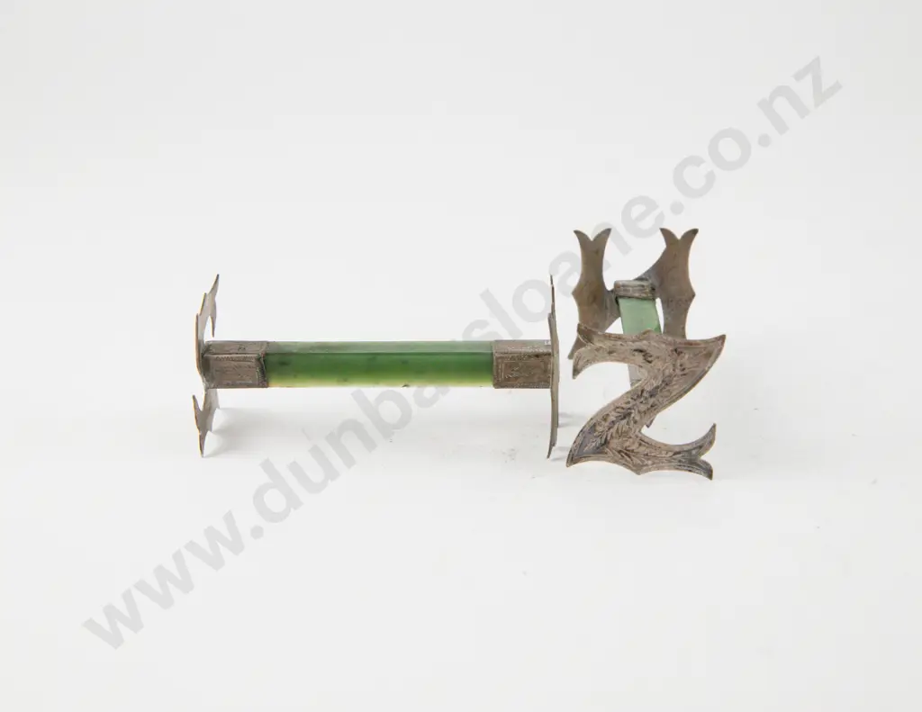 Pair NZ S/S & Greenstone Knife Rests Image 1++