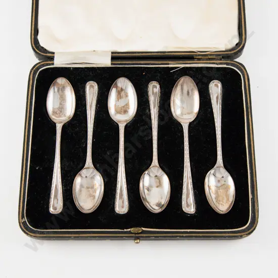 Cased Set Of 6 Geo V S/S Coffee Spoons