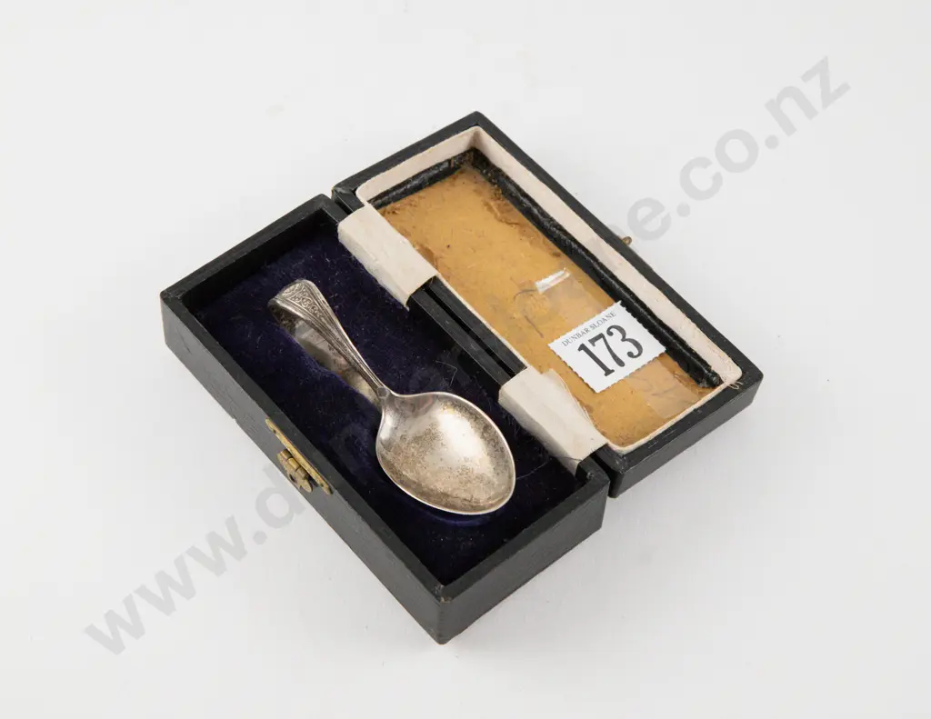 Cased Geo V S/S Baby Feeding Spoon Image 1++