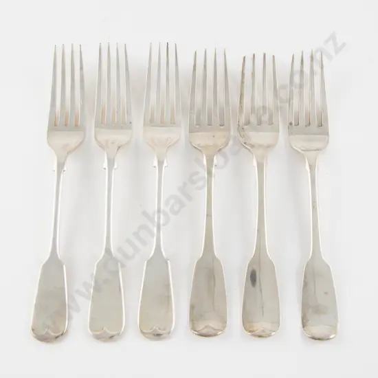 Composed Set Of 6 Fiddle Pattern Dessert Forks