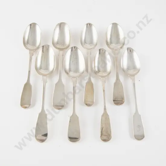 Composed Set Of 8 Vict Fiddle Pattern Teaspoons