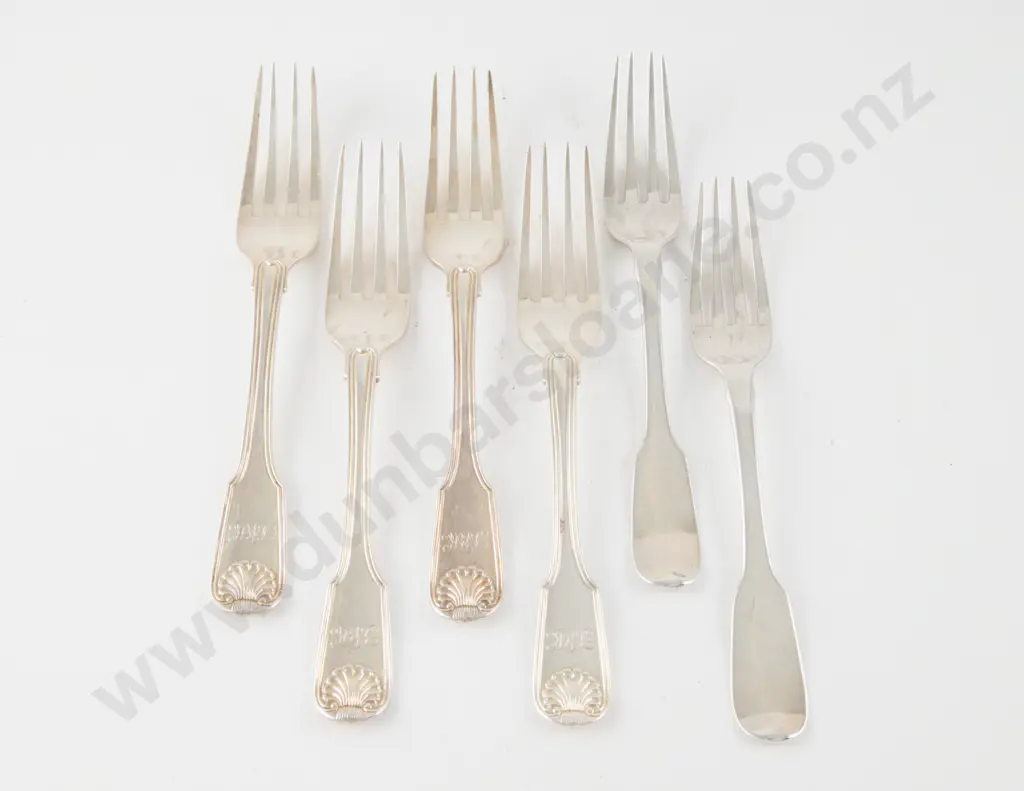 Composed Set Of 6 S/S Dessert Forks Image 1++