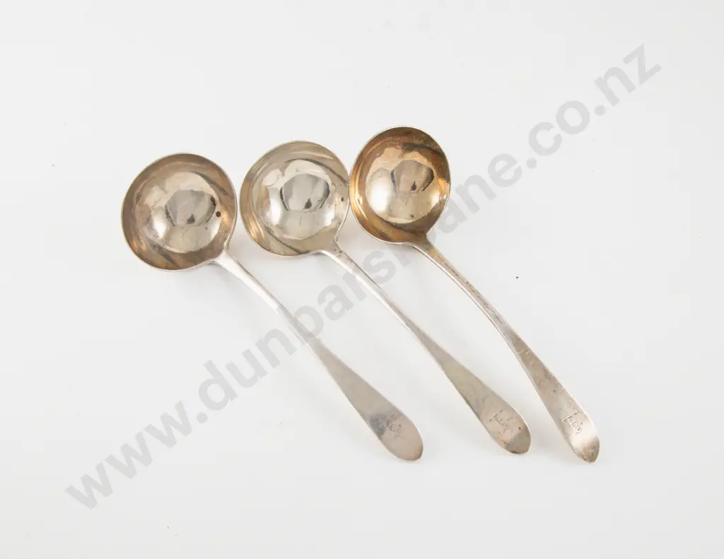 Set Of 3 Wm IV Irish S/S Sauce Ladles Image 1++