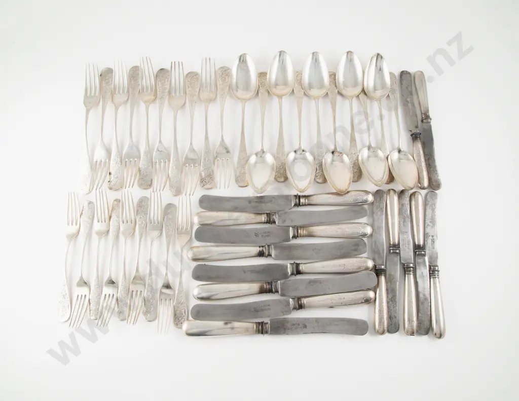 German 44 Piece .800 Silver Cutlery Image 1++