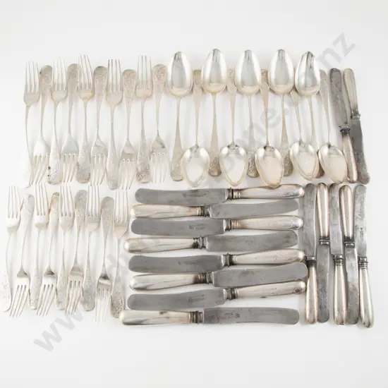German 44 Piece .800 Silver Cutlery