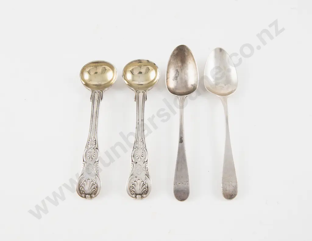 Pair Geo IV S/S Mustard Spoons Image 1++