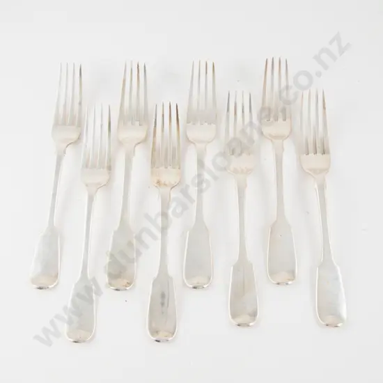 Composed Set Of 8 Irish & English S/S Table Forks