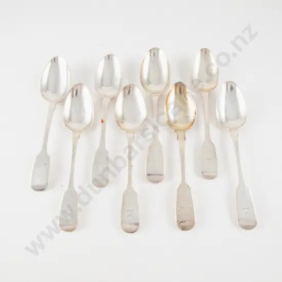 Composed Set Of 8 Irish S/S Dessert Spoons