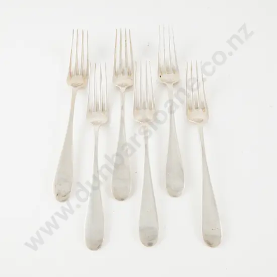 Set Of 6 Continental Silver Dessert Forks