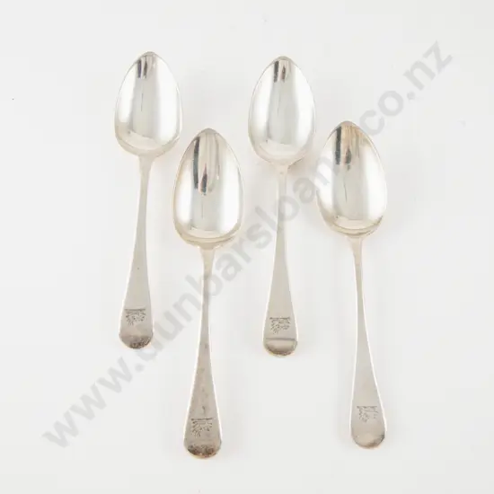 Set Of 4 Geo III S/S Dessert Spoons