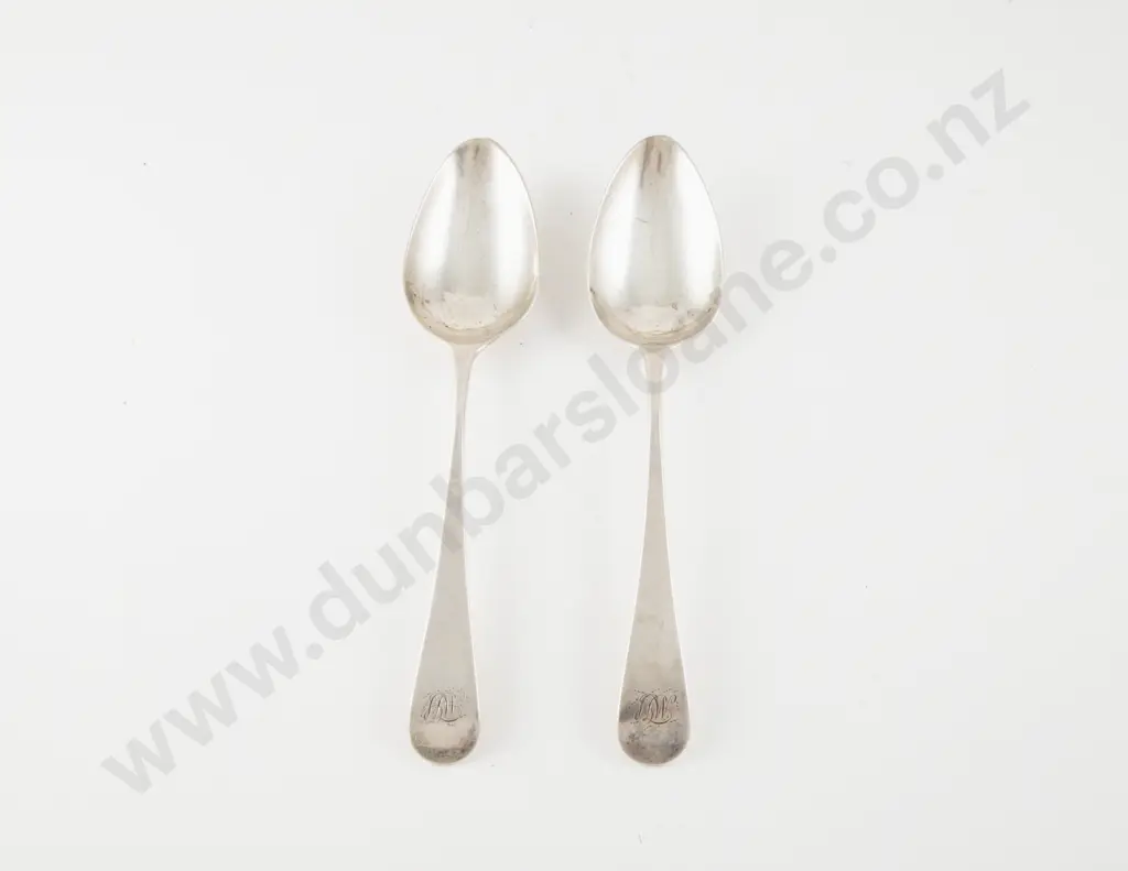 Pair Geo III S/S Tablespoons by Peter & William Bateman Image 1++