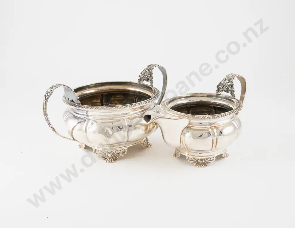 C19th S/S Sugar Bowl & Milk Jug Image 1++