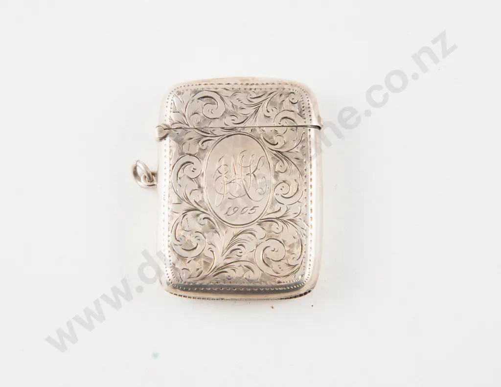 Victorian S/S Engraved Vesta Case Image 1++