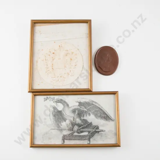 Antique Framed Embossed Card European Seal