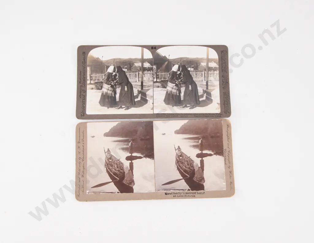 Two Late C19th NZ Scene Stereoscope Cards Image 1++