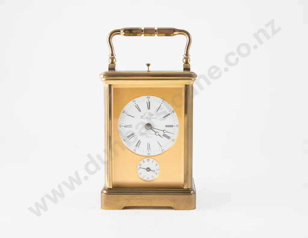 C1980 L'Epée Fondée en 1839 Sainte-Suzanne France Brass Cased Carriage Clock Image 1++