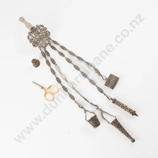 Victorian White Metal Chatelaine