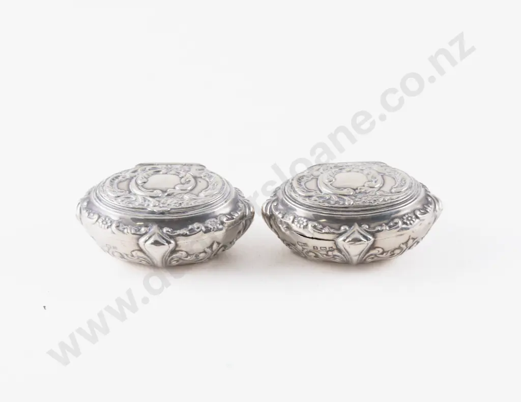 Pair Of Edw VII S/S Snuff Boxes Image 1++