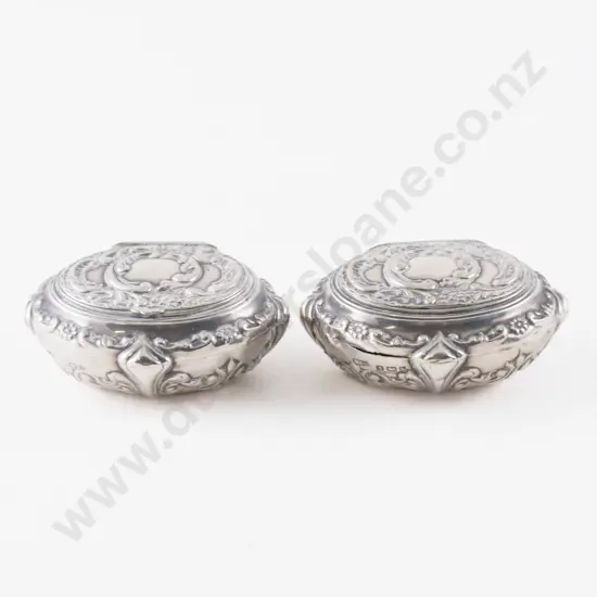 Pair Of Edw VII S/S Snuff Boxes