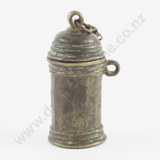 Decorated Bronze Betel Lime Box