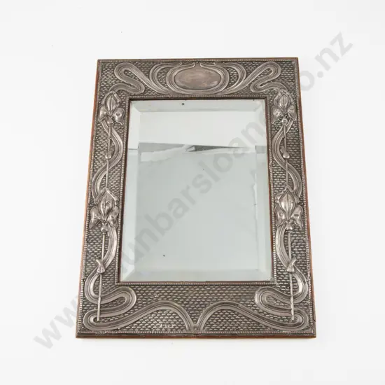An Attractive Edw VII Art Nouveau S/S Table Mirror