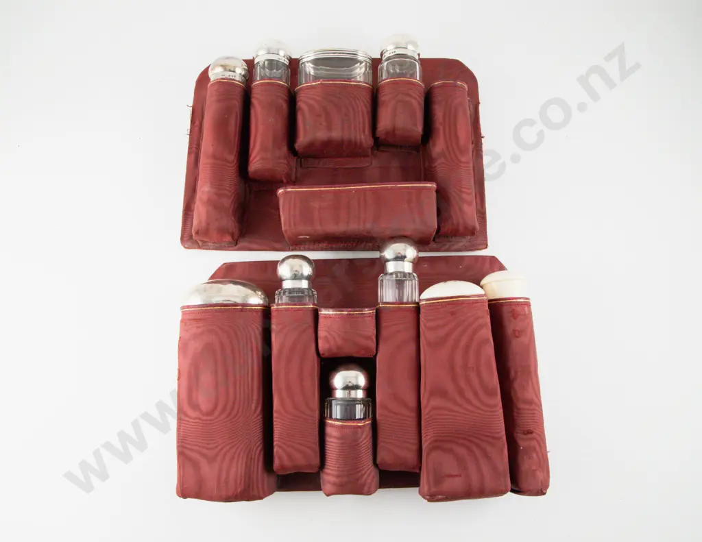 Victorian Moroccan Leather Gentleman's Travel Vanity Case Image 1++