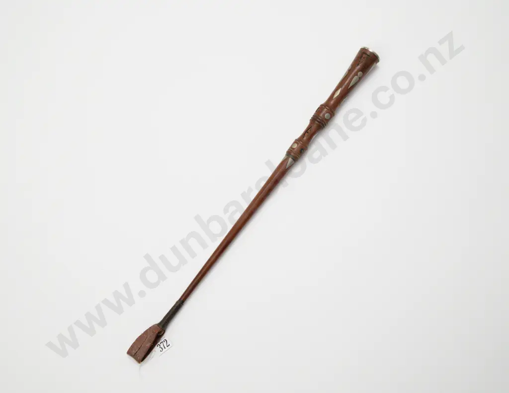 Victorian Fruitwood Metal Inlaid Riding Crop Image 1++