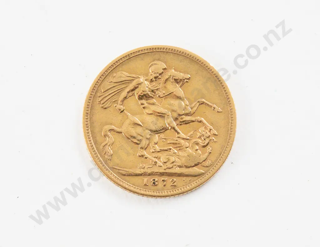 1872 Victoria Gold Sovereign no mint mark Image 1++
